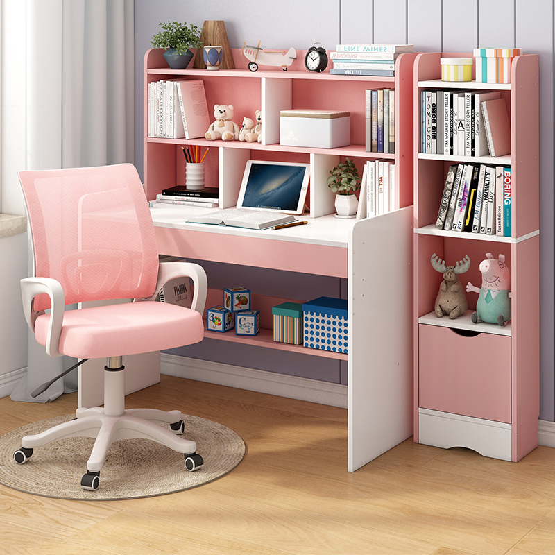 Learning desk bookshelf bookcase integrated student home lift desk simple modern economical children's desk