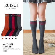 Calf socks children in tube socks cotton socks ins tide Black thin spring and autumn winter thin legs knee stockings jk long tube