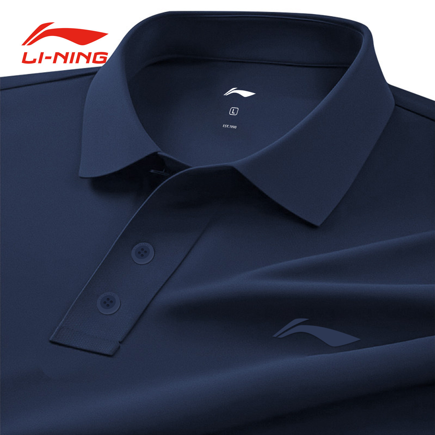 Футболка-поло Li Ning, спортивная мужская летняя аутентичная новая быстросохнущая блузка с короткими рукавами, высококачественная футболка с отворотом