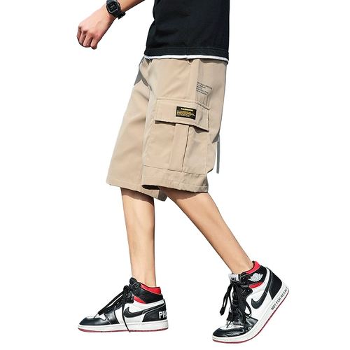 Мужские летние тонкие шорты, трендовые спортивные штаны для отдыха, оверсайз