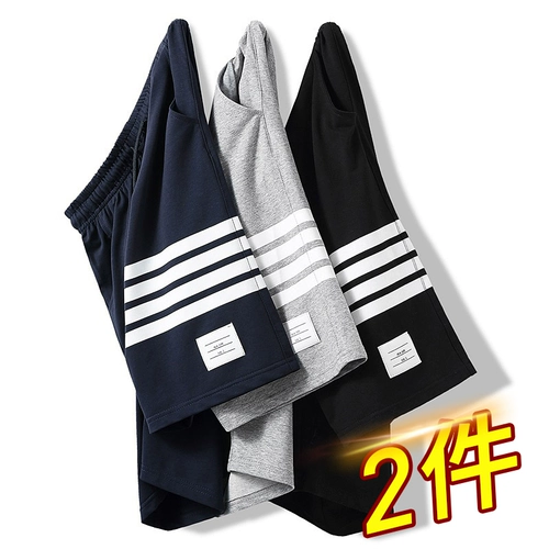 Мужские летние тонкие шорты, пляжные универсальные спортивные штаны для отдыха, свободный прямой крой