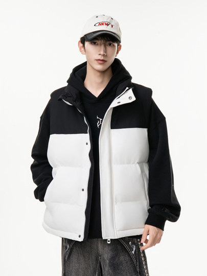 Down cotton work vest men's autumn and winter 2025 new trendy brand loose sleeveless outer vest vest jacket