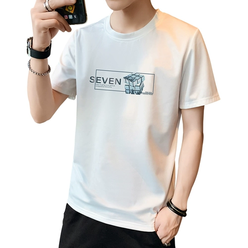 Модная хлопковая шелковая тонкая футболка с коротким рукавом, оверсайз