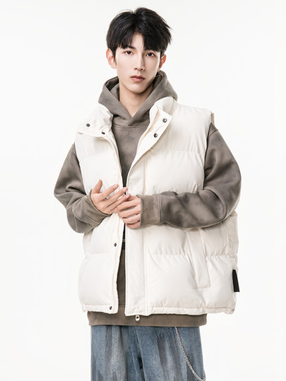 Down cotton work vest men's autumn and winter 2025 new trendy brand loose sleeveless outer vest vest jacket