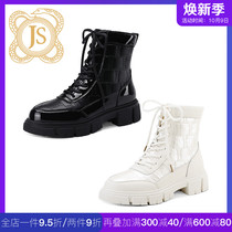 Winter with down jacket white snow boots warm lace middle-aged thick-soled waterproof non-slip Martin boots female winter plus Velvet