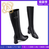 Do not drop the Tube full-layer cowhide in the coarse and European products in the high boots but the knee slimming boots female 2020 New