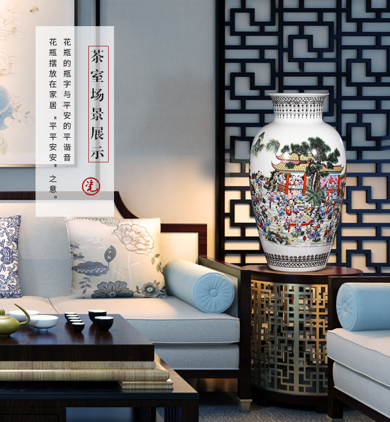 Jingdezhen ceramics vase furnishing articles of new Chinese style of large vases, home living room TV ark adornment ornament