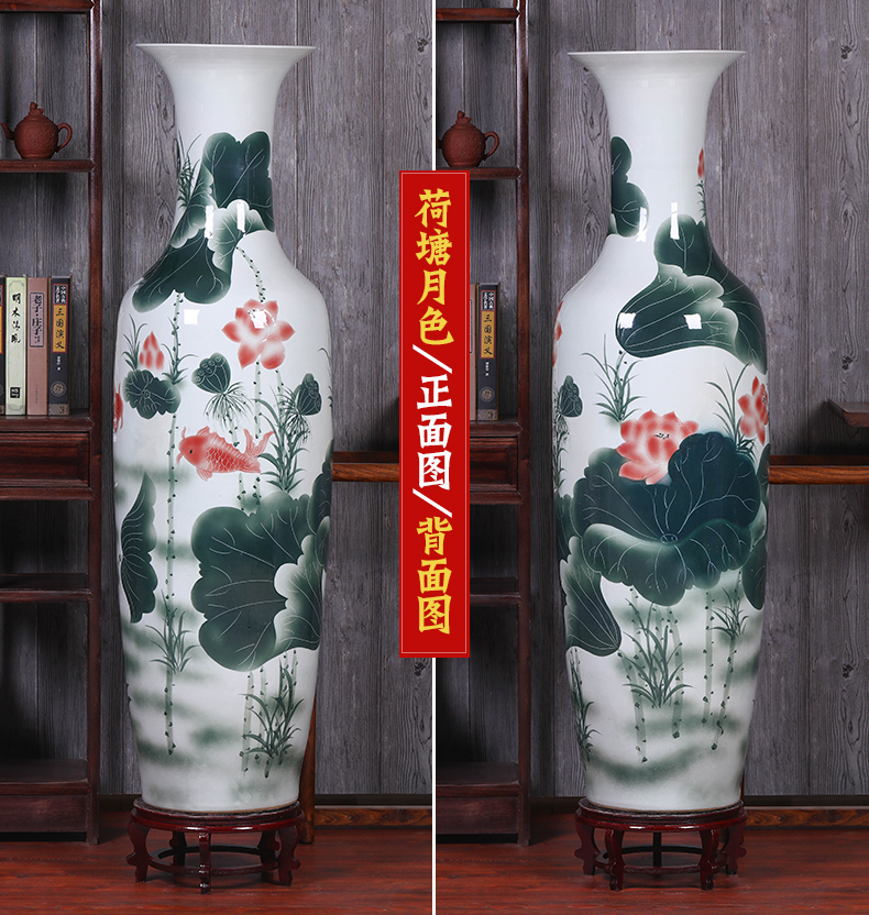Jingdezhen ceramics home TV ark, big blue and white porcelain vase landed the sitting room porch place set decoration