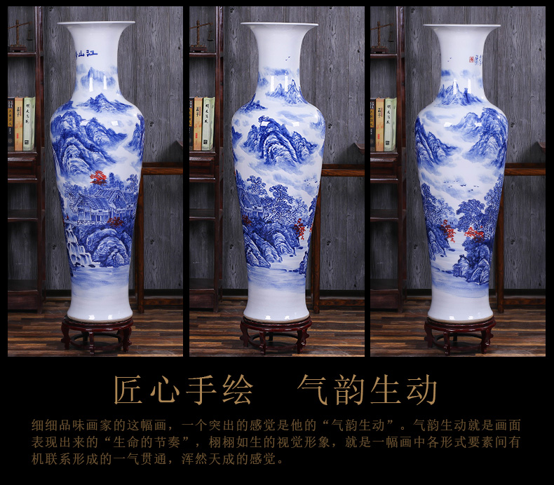 Jingdezhen ceramics hand - made porcelain of large ground vase household living room TV ark place hotel decoration