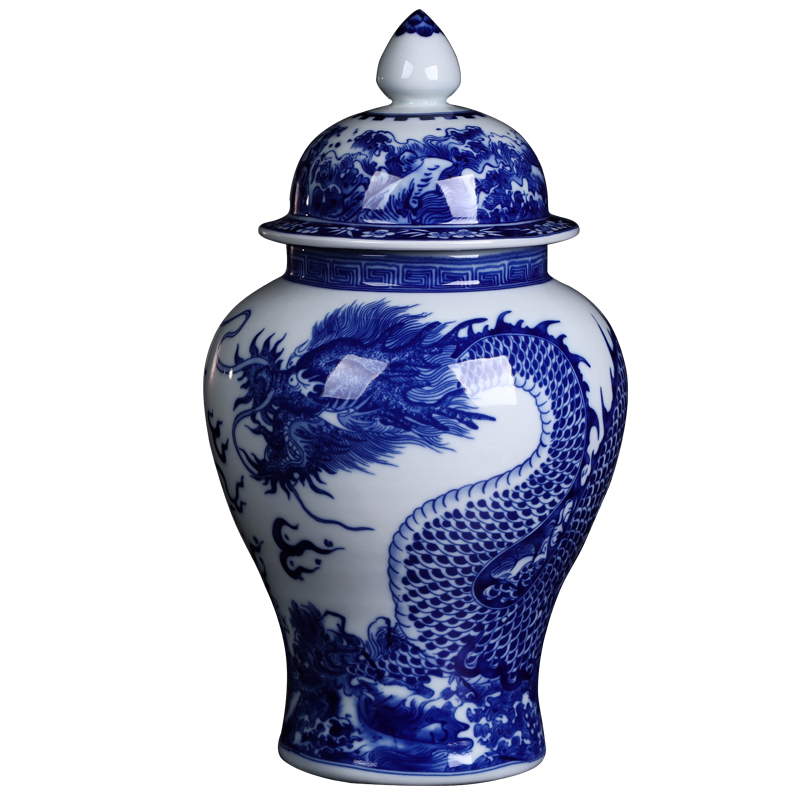 Blue and white porcelain vases, flower arranging new Chinese style porch place jingdezhen ceramics craft household act the role ofing is tasted sitting room decoration