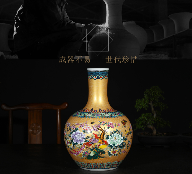 Jingdezhen ceramics of large vases, flower arrangement in modern Chinese style living room decoration vase TV ark, furnishing articles