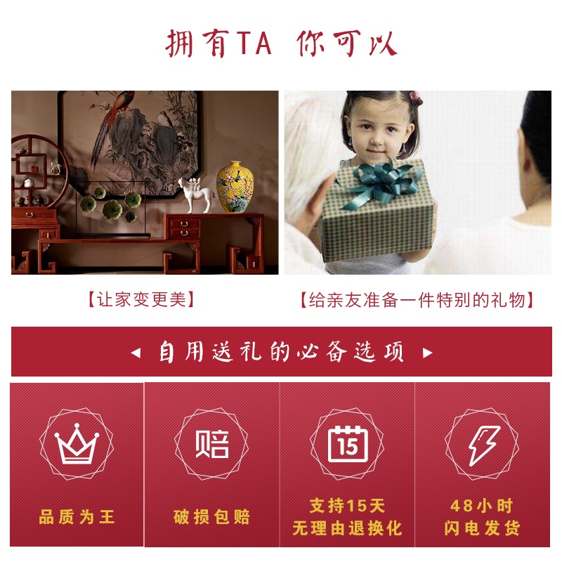 Jingdezhen ceramics hand - made enamel vase flower arrangement sitting room process of new Chinese style household act the role ofing is tasted porch place
