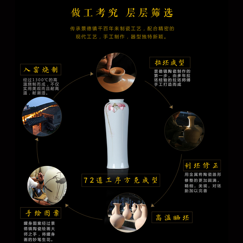 Jingdezhen ceramics mini checking blue glaze furnishing articles floret bottle flower familiar flower implement small ornament