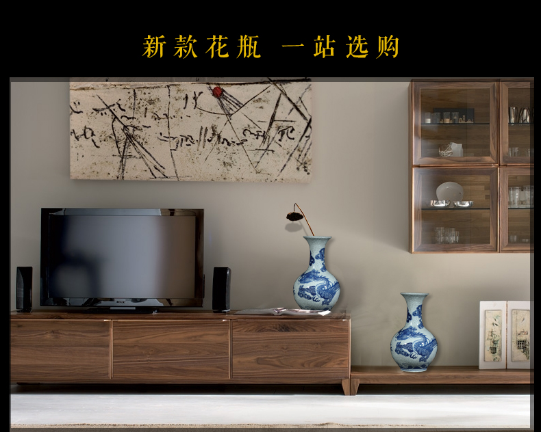 Jingdezhen ceramic vase furnishing articles official kilns flower arranging archaize sitting room open trailers, classic Chinese style household decorations