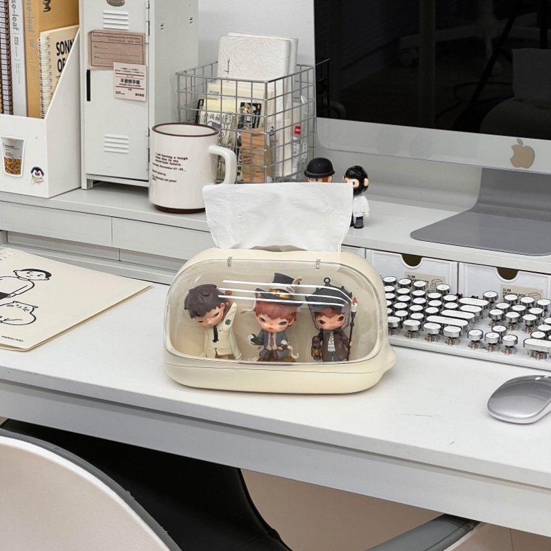 Figure storage display box work station tissue box desktop paper box blind box display stand doll display stand