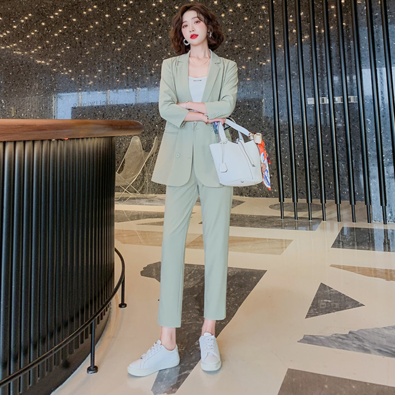 sandro sellen fashion professional suit woman 2022 Summer slim 70% sleeve commuter West suit two-piece suit