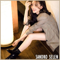 SandroSelen small blazer female commuter French retro port style ins tide plaid casual spring and autumn new