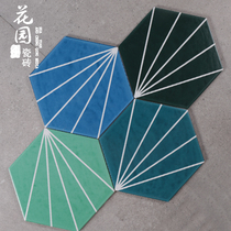 Nordic hexagonal floor tiles tiles blue tiles parquet tiles small tiles Ray dandelion geometric non-slip tiles