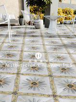 Nordic retro made of old small flower brick 200 kitchen wall brick toilet anti-slip floor tile balcony flower sheet 300 tile