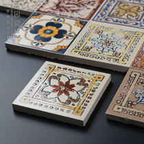 Ceramic tiles floor tiles hand-painted tiles European garden tiles Mediterranean garden tiles small tiles stair tiles 80*80