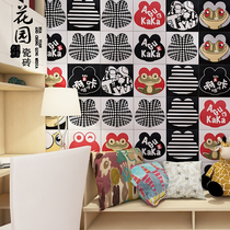 Ah giga big-eyed frog flower brick restaurant custom pattern tile franchise store Bullfrog non-slip floor tiles