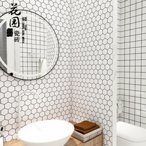 Simple jazz white hexagonal mosaic all porcelain kitchen bathroom wall tile balcony non-slip floor tile background brick 300