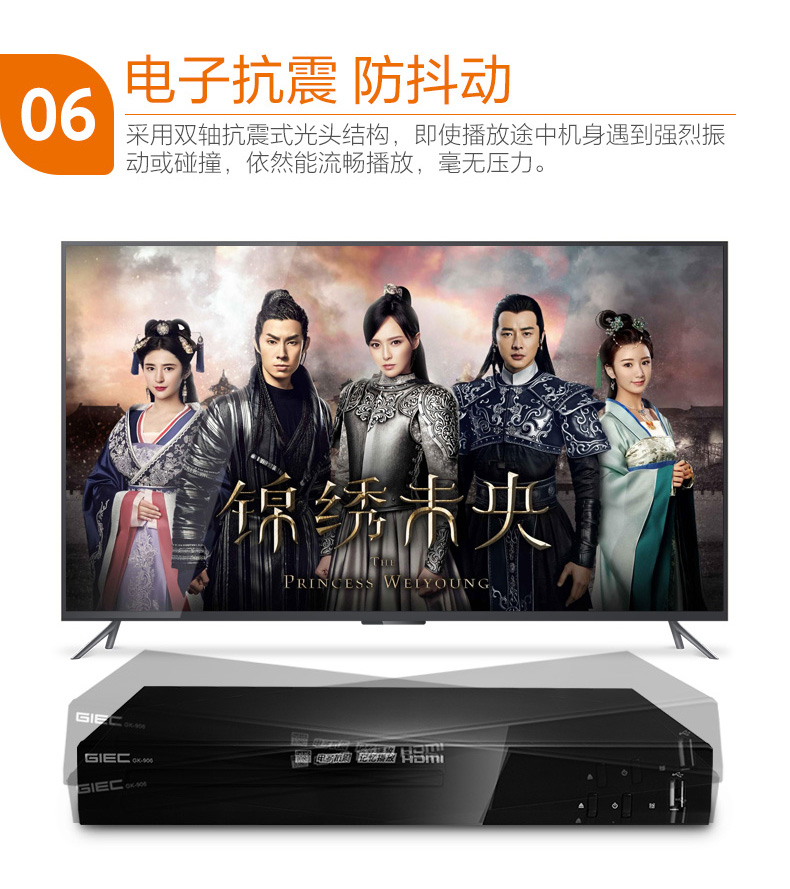 Đầu phát DVD gia đình GIEC / Jike GK-906 Máy nghe nhạc EVD trẻ em Máy VCD HD CD - Trình phát TV thông minh cục phát wifi 4g viettel