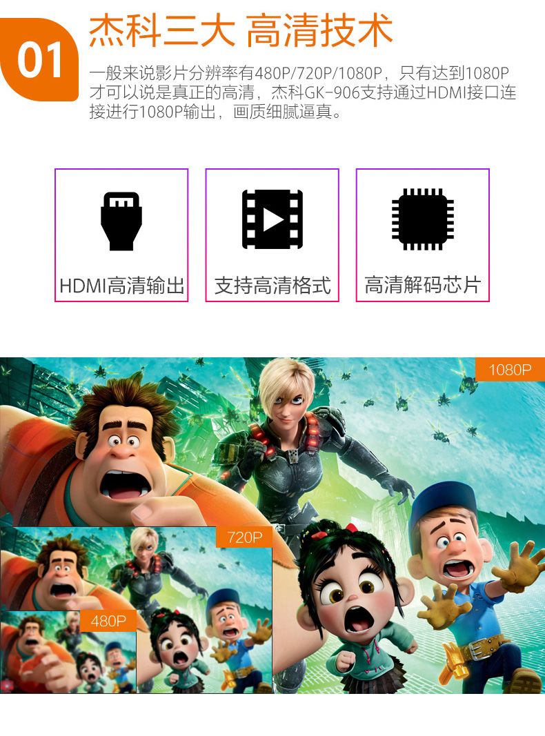 Đầu phát DVD gia đình GIEC / Jike GK-906 Máy nghe nhạc EVD trẻ em Máy VCD HD CD - Trình phát TV thông minh bộ phát wifi 8 cổng