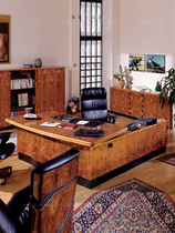 l-type desk chairman solid wood chief desk boss corner boss table with side cabinet Italy high-end