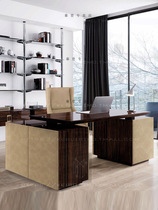 Postmodern Solid Wood Baking Varnish Desk Black Sandalwood Home Desk Modern Minimalist Boss Table Presidents Table