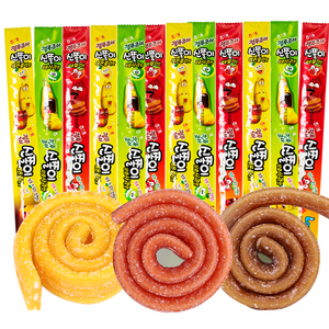 Snacks imported from South Korea: Haitai sweet and sour sugar, long bar sugar, strawberry flavor, apple cola flavor, 24g