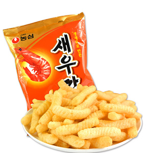 Korean food import snack Nongxin original shrimp puffed snack 90g leisure snack beer partner