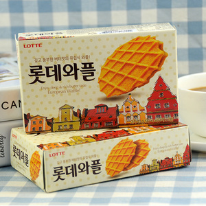 Korean food imported snacks Lotte Cream Waffle 40g * 6 boxes of cream egg pancakes biscuits