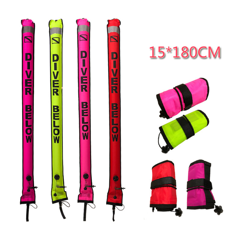 New boutique diving elephant pull SMB 180x15cm including inflation and deflation valve nylon buoy 4 colors into