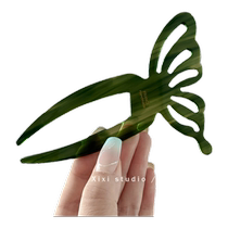 Acetate Butterfly U-shaped Hairpin Snow Green and Green Chinese Style Hairpin Back of the Head Hairpin Super Fairy Travel Card