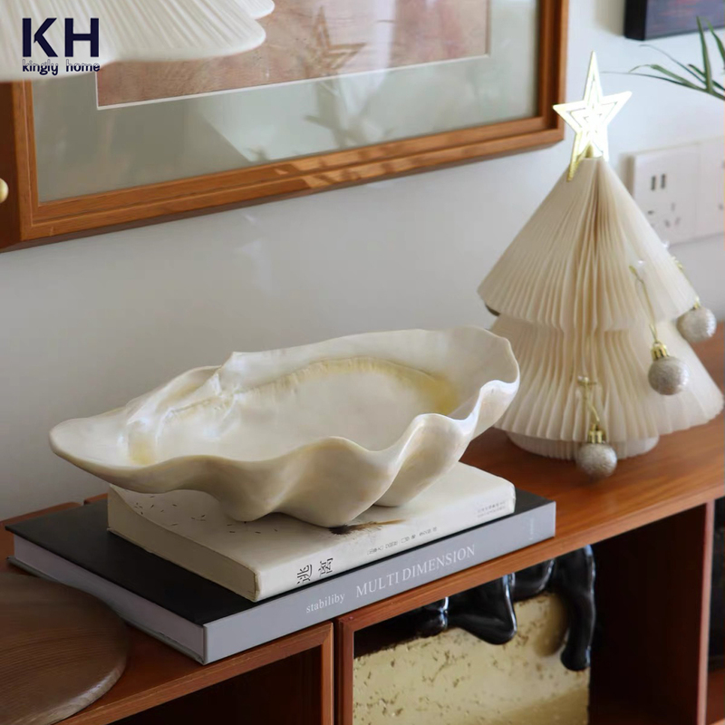 French-Style High-End Shell Art Fruit Plate, Simulated Creative Niche Desktop Personalized Tray, Handicraft Soft Decoration Ornament
