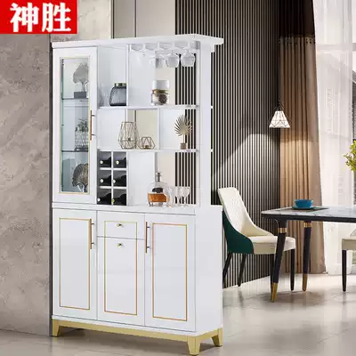 White light luxury porch cabinet wine cabinet entry door Hall Cabinet shoe cabinet double-sided room wine cabinet modern and simple