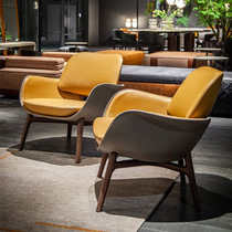 Degas Milan new net red designer chair Solid wood Nordic sofa chair living room single backrest leisure chair