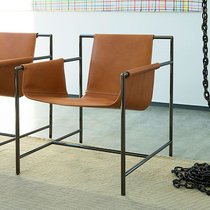 Degas Nordic light and luxurious modern extremely minimalist Sofa Chair Living-room Bedroom Single Balcony Casual Leather Chair