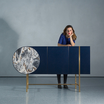 Degas Italian light luxury porch cabinet living room paint entrance hall cabinet against wall storage porch decoration cabinet