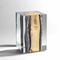 Degas Transparent Epoxy Piers Crystal Log Sculpture Pendulum HOTEL SAMPLE ROOM SOFT ADORNMENT SITTING STOOL