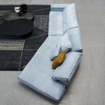 Degas REAL LEATHER SOFA COMBINATION LIGHT LAVISH LEATHER ART MINIMALIST MODERN LIVING ROOM HEAD LAYER COW LEATHER DESIGNER