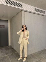 (Limited time clearance) Xia Shiwen retro corduroy nine-point pants female autumn slim Joker straight pants