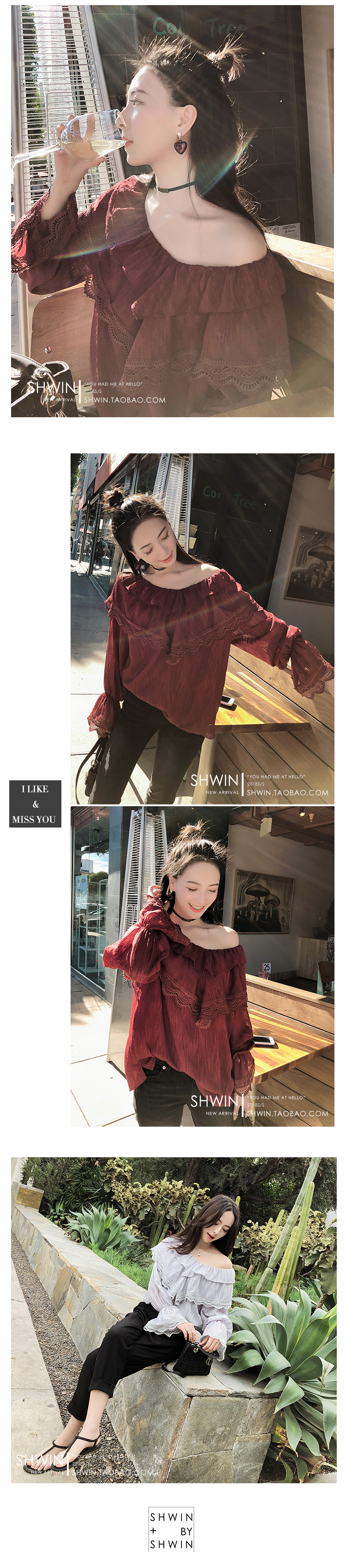 Xia Shiwen tùy chỉnh Ruffled khí chất tay áo sơ mi voan nữ mùa xuân lớn V-cổ ren móc hoa khâu đầu áo kiểu nữ công sở