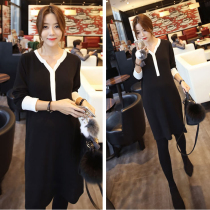 Maternity dresses Spring tops Spring fashion trend mom wear long sleeves spring and autumn models medium and long maternity skirts