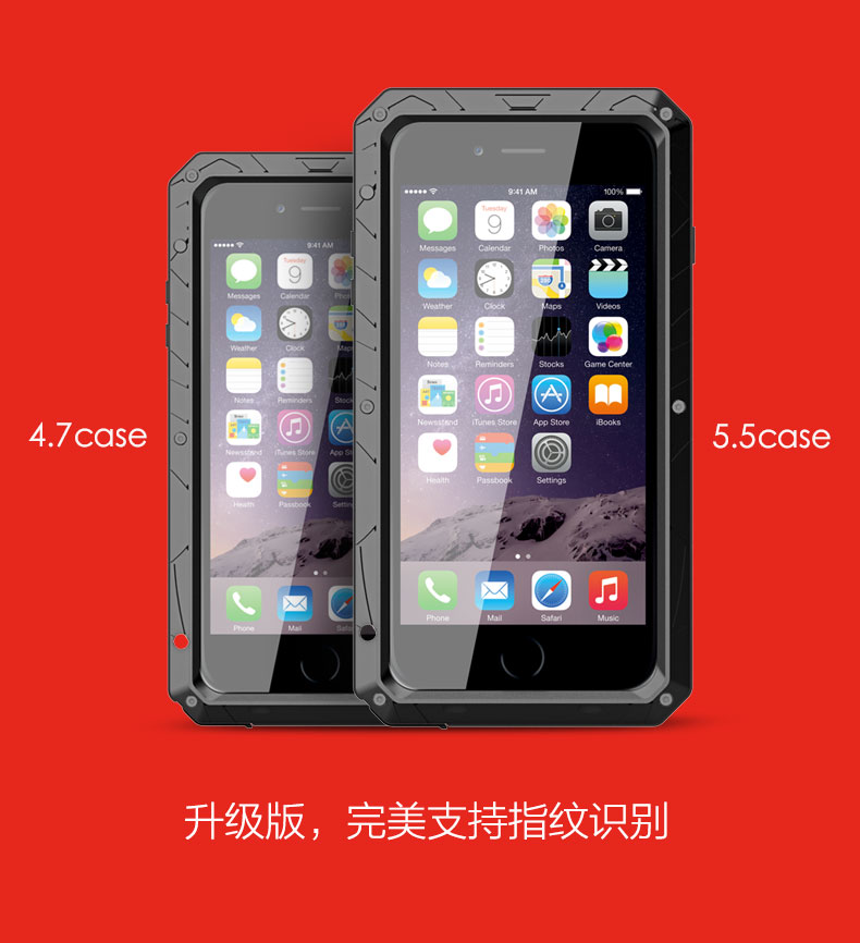 iMatch Water Resistant Shockproof Dust/Dirt/Snow-Proof Aluminum Metal Case Cover for Apple iPhone 6S Plus/6 Plus