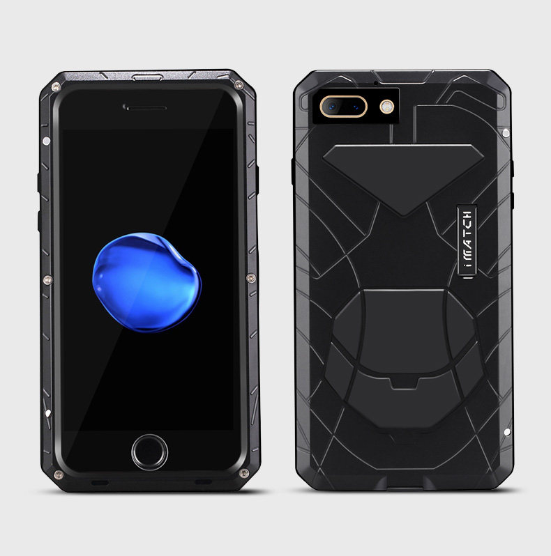iMatch Water Resistant Shockproof Dust/Dirt/Snow-Proof Aluminum Metal Case Cover for Apple iPhone 7 Plus & iPhone 7