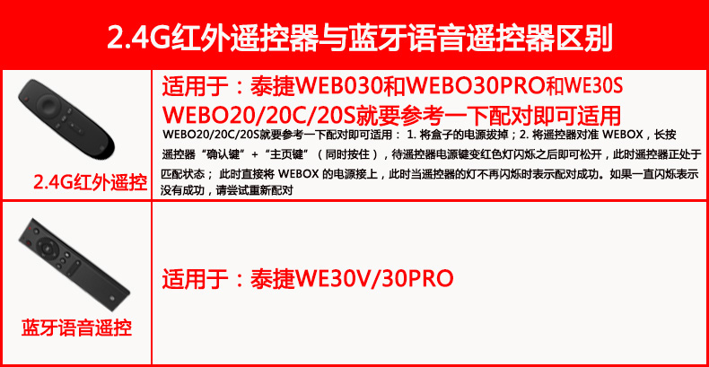 Bản gốc WeBox Taijie Network TV Top Box Player Điều khiển từ xa WE20 30 CS PRO - Trình phát TV thông minh giá cục phát wifi