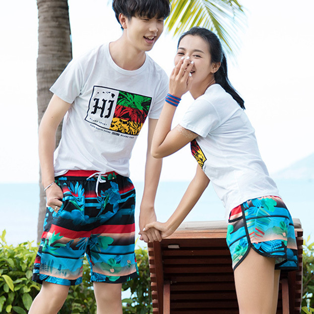 New couple beach pants shorts Korean version loose speed dry 50% pants men and women hot pants