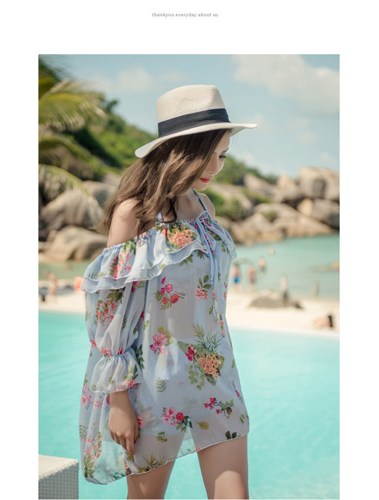 Ngực nhỏ thu thập hỗ trợ thép boxer tóm tắt bụng mỏng vai áo voan áo tắm bikini ba mảnh áo tắm - Bikinis thoi trang ao tam